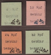 Lokalausgabe Eckartsberga  1-4 (*)  Gebührenzettel 6 - 42 Pfg. komplett, SELTEN