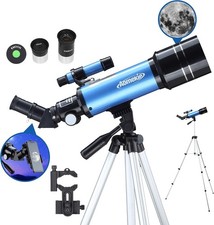Aomekie Teleskop Astronomie 70/400 Fernrohr Teleskop für Kinder mit Alu-Stativ