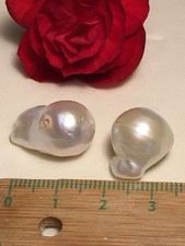 2 tolle echte BIG Perlen Südseeperlen *13x17mm*+*13x21*