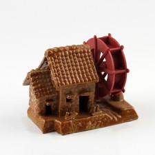 Keramik-Gebäude Mühle Wasserrad, Bonsaifigur, asiatische Garten-Deko Hütte, 8 cm