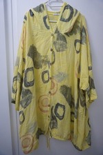 Made in Italy Jacke mit Kapuze Gelb Grau Lagenlook  Gr One Size gut erhalten