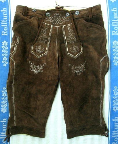 Bestickte braune kniebundhose - braune,