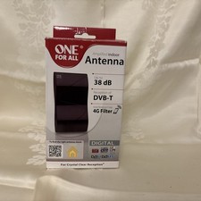 One For All Indoor Antenne 38 DB DVB-T 4G Filter Digital Verstärker Schwarz
