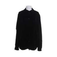 H&M, Hemd, Größe: L, Schwarz, Polyester, Einfarbig, Samt, Herren -Bgt