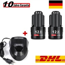 2X BAT411 Akku Für Bosch GBA 12V 4.0Ah Li-ion GSR GDR BAT412 AKKU + Ladegerät