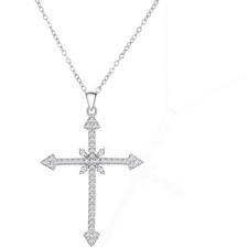 Damen Strass Kreuz Kette