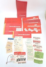 „INTERFLUG“ DDR Flugschein / Ticket 80er Jahre Bordkarten Dokumentenmappe Lot