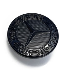 57mm Für Mercedes-Benz Vorne Emblem Motorhaube Ersatz Stern Badges Schwarz Glanz