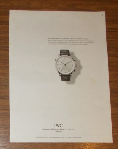 Seltene werbung vintage iwc - seltene,