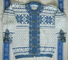 BLAU/WEISSE NORWEGER-JACKE -