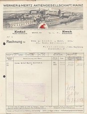 MAINZ, Rechnung 1927, ERDAL-Rotfrosch- KWAK-Bohnerwachs-Fabrik Werner & Mertz AG