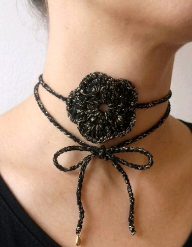 Choker blume häkeln halskette - choker,