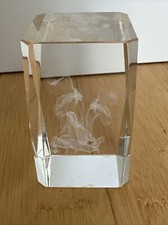 Kristall Glasblock 3D Blume