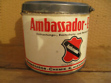 Dachbodenfund Dose Blechdose AMBASSADOR Backnang Burgstall Rostschutz Sammler