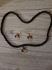 Kette mit Anhänger und Ohrhänger Minnie Maus