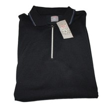 HERREN STRICKPULLOVER PULLOVER FEINSTRICK SCHWARZ POLO REIßVER BREIDHOF Gr. 68