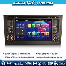 8 Kern Carplay Android 14 DAB+Navi DVD Autoradio GPS für Audi A6 S6 RS6 Allroad