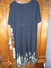 Damenkleid Lang schwarz Blumen