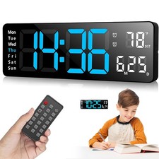 Digitale Wanduhr XXL (16 Zoll) – LED-Display, Fernbedienung & RGB-Nachtlicht