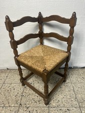 Stuhl Ecke Eckstuhl Geflecht Holz Gedrechselt Frankreich Elsass Antik Eiche