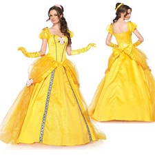 Prinzessin Belle Kostüm Damen Erwachsene Fasching Karneval Party Kleid Kleidung.