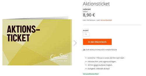 Cinestar kinogutscheine - cinestar, 2d