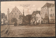 alte Feldpostkarte 1916 Bad Mergentheim Oberer Markt gelaufen