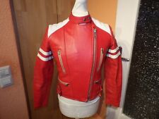 Blue Bird Moto Cuir 80er Jahre Motorrad Lederjacke Bikerjacke Vintage Gr. ca. 36
