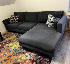 Sofa, Couch, Ecksofa Graphit, sehr guter Zustand, Bezug aus Stoff, verstellbar