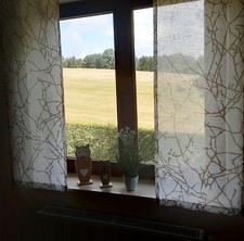 Flächengardine im 2 er Set mit modernem Druck in taupe