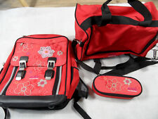 4 YOU Schulranzenset Blumen rot Ranzen Sporttasche Mäppchen TOP ST121
