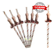 6 x WILLY PAPIERSTROHHALME