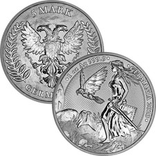 5 Mark Germania 2023 1 Unze Silber Silver ST BU Feinsilber mit Zertifikat