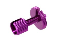 Einstellschraube Violett eloxiert, für Bowdenzug, M6 x 22, geschlitzt - Simson S