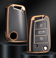 Auto Klapp Schlüssel Hülle Schwarz für VW GOLF 7 SEAT LEON SKODA OCTAVIA SUPERB