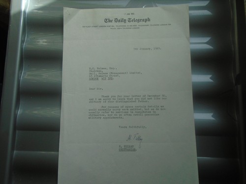 1983 daily telegraph letter - 1983, on
