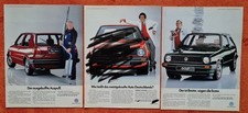 3 Werbeanzeigen vom VW Golf 2   -   aus Zeitschriften entnommen