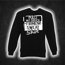 Firmen Pullover Sweat schwarz mit Wunschdruck Logo Text einfarbig bedruckt Pulli
