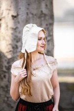 Mittelalter Burgfest Mittelaltermarkt Magd Maid Kopfbedeckung Haube Helen 