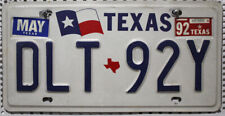 DLT 92Y Texas USA Nummernschild Auto Kennzeichen 1992 Schild-Motiv: Flagge Fahne