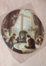 Metallbild Türschild Katze