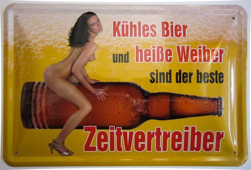Blechschild bier und - blechschild, heiße