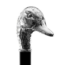 Spazierstock Silber Griff Ente