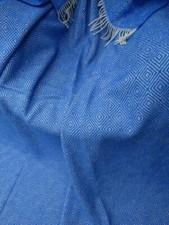 Premium  Wolldecke Plaid 140x200cm Wohndecke   100%Wolle  Schurwolle Royal blau