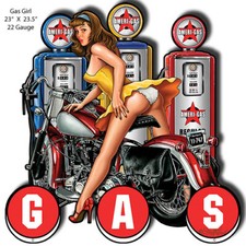 Blechschild "Gas Pump"  PinUp