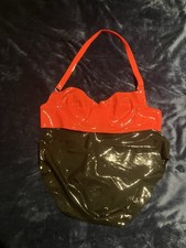 Latex Bh und Slip Gr XL In Rot Und Schwarz