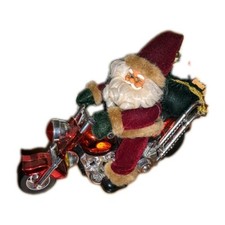 USA Animierter Singender Tanzender Weihnachtsmann Motorrad Nikolaus Musik Sound