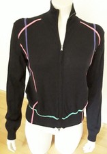 Marc Cain, N5, Strickjacke, schwarz mit bunten Streifen