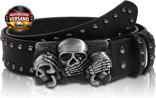 Gothic schädelkopf gürtel - gothic,