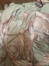 3tlg  HSE Mikronesse ST  Wende Bettwäsche Edelrose 135x200cm grün NEU Mit Laken